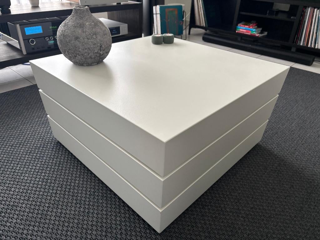 Leolux Blocco Swivel design salontafel, Ophalen, 50 tot 100 cm, Vierkant, 50 tot 100 cm