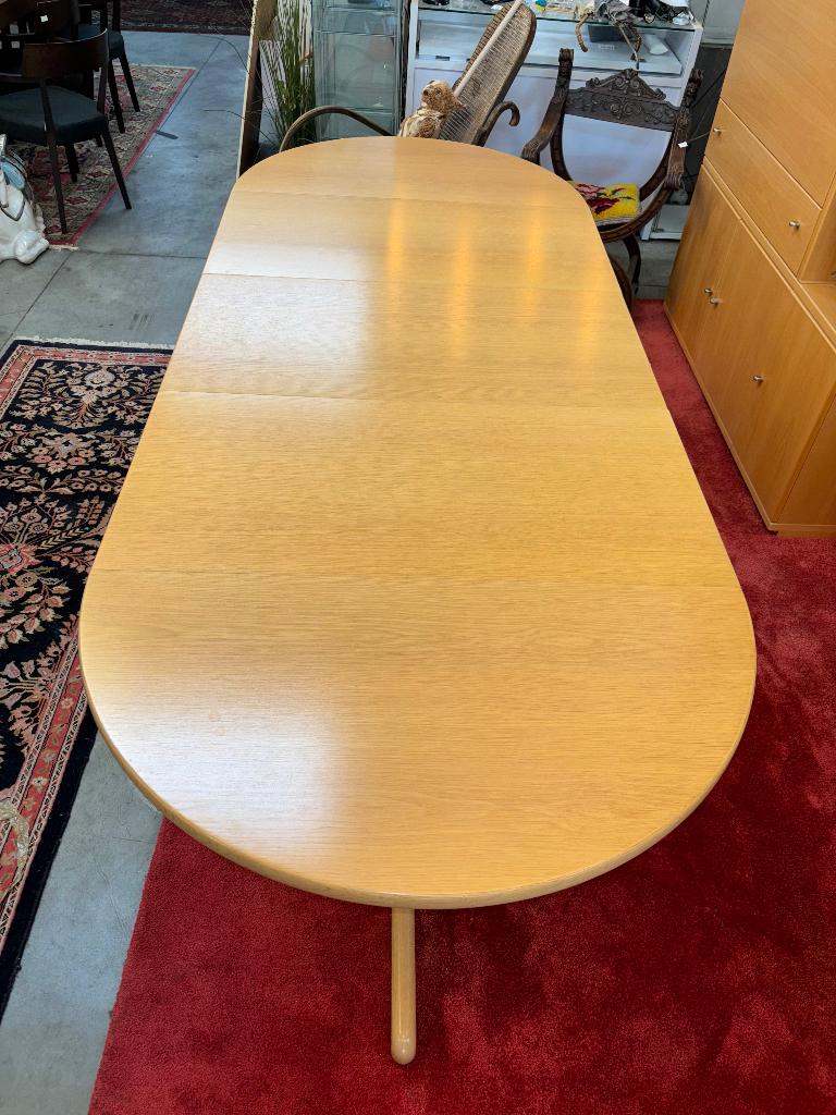 table à manger rond style Danois chêne avec 3 rallonges, Enlèvement ou Envoi, ., Rond, Danois