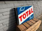 TOTAL bezine oud emaille reclamebord, Ophalen of Verzenden, Gebruikt, Reclamebord