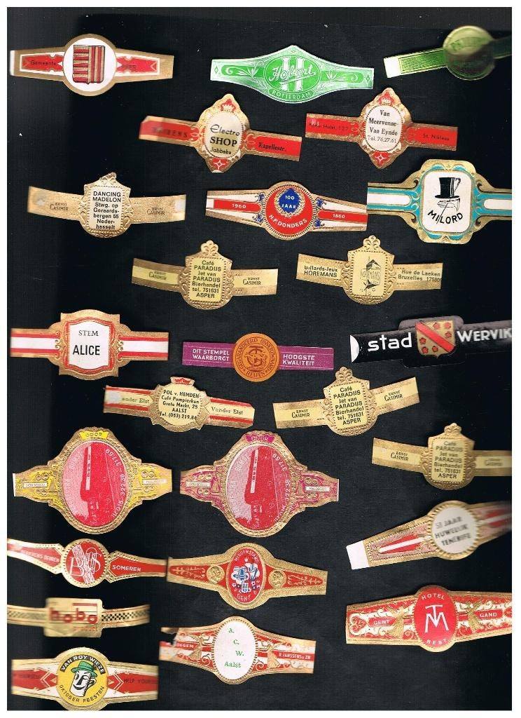 PUBLICITÉ POUR LES GROUPES DE CIGARES, Collections, Articles de fumeurs, Briquets & Boîtes d'allumettes, Envoi, Utilisé, Bagues de cigare