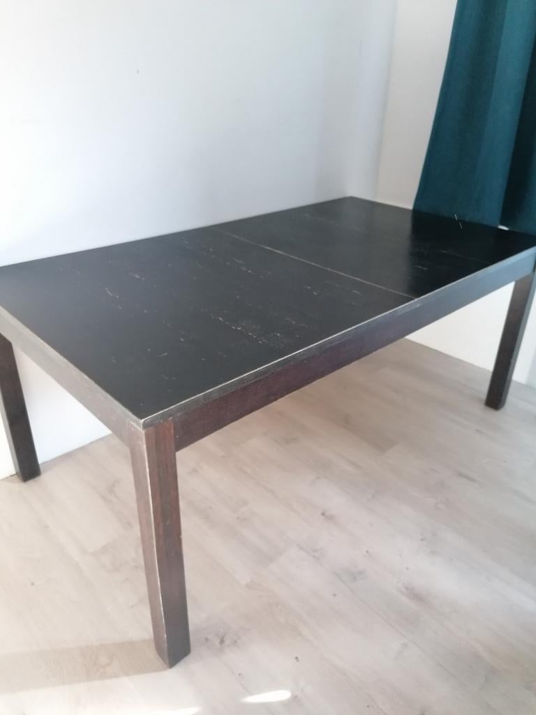 Zwarte eettafel, Maison & Meubles, 150 à 200 cm, Enlèvement, Utilisé, 50 à 100 cm