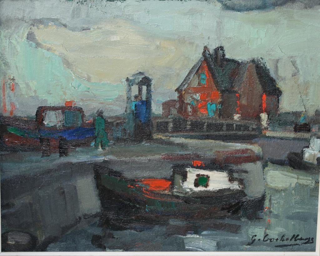 G. Coekelbergs (1914-1985) Schilderij  Gesigneerd, Enlèvement ou Envoi