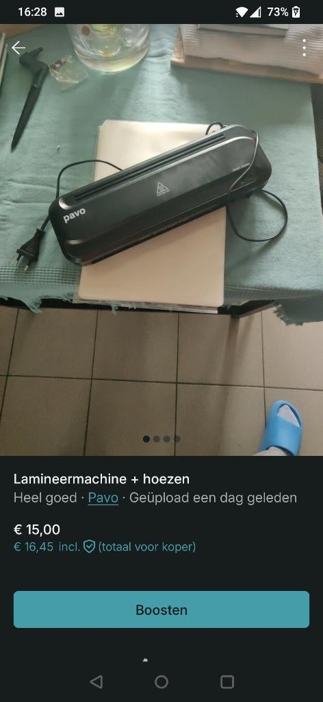 Lamineermachine+ hoezen, Diversen, Bureau-accessoires, Ophalen of Verzenden, Zo goed als nieuw