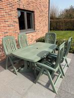 Tuintafel met tuinstoelen, Tuin en Terras, Ophalen, 5 zitplaatsen, Kunststof, Gebruikt