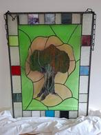 Glasramen in lood: olijfboom en menora, Ophalen of Verzenden