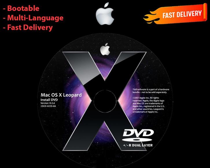 Installeer OS X Leopard 10.5.6 via DVD, Intel PowerMac G4 G5, Computers en Software, Besturingssoftware, Nieuw, MacOS, Verzenden