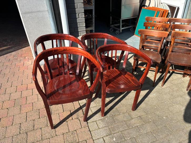 4 chaises en bois, Maison & Meubles, Chaises, Utilisé, Quatre, Bois, Brun, Enlèvement