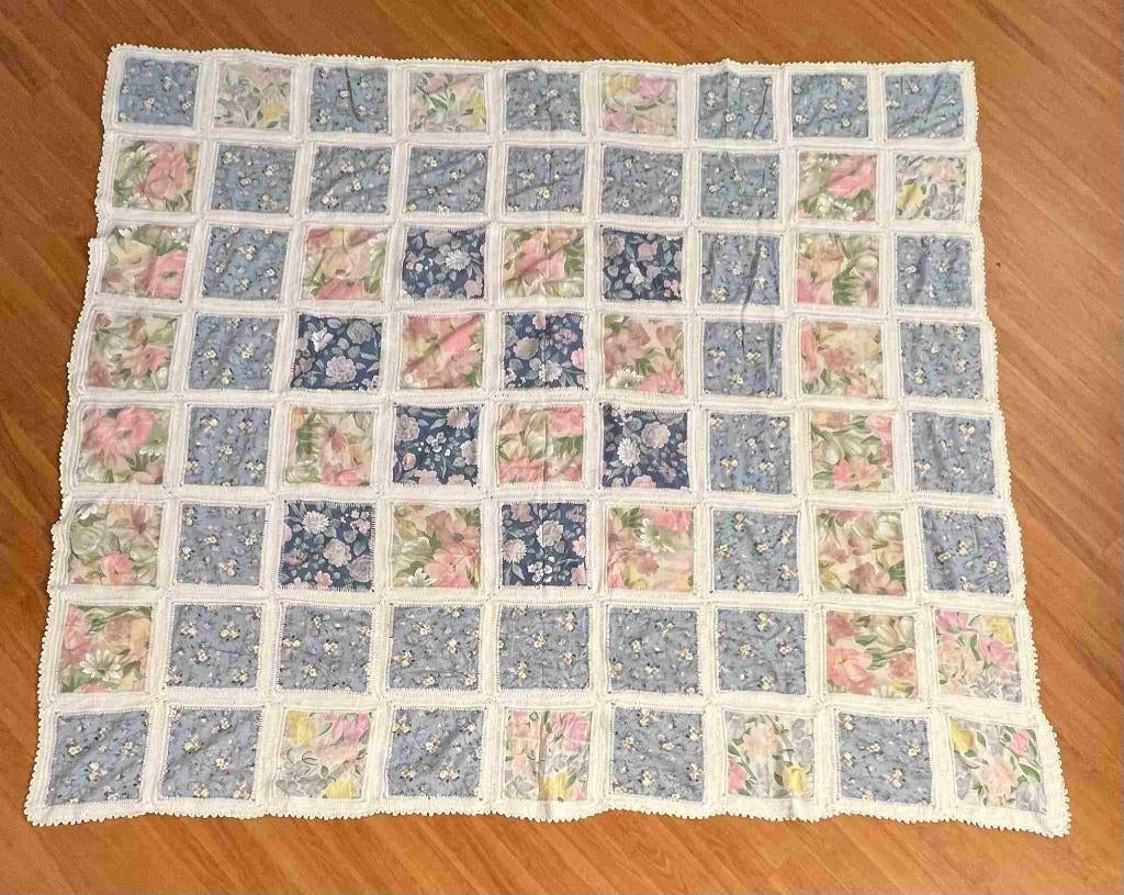 Couvre-lit patchwork 215/192 cm, Enlèvement ou Envoi, Utilisé, Multicolore, Autres styles