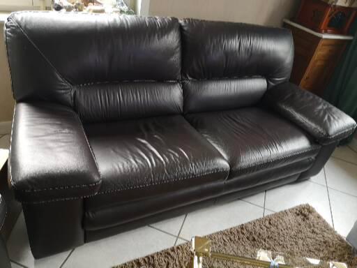 Salon de cuir, Maison & Meubles, Canapés | Salons, Comme neuf, Banc droit, Autres dimensions, Cuir, Enlèvement