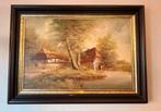 boerderij en watermolen, gesigneerd Quidousse J., Antiek en Kunst, Ophalen