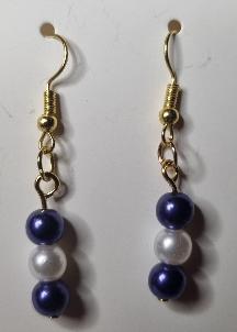 Boucles d'oreilles "bleu nuit", Bijoux, Sacs & Beauté, Boucles d'oreilles, Neuf, Pendantes, Or, Bleu, Envoi