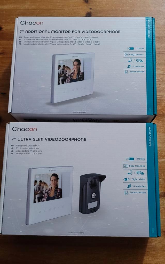 Videofoon met 2 ultradunne 7" schermen - wit voor 2 verdiepi, Huis en Inrichting, Deurbellen, Ophalen of Verzenden