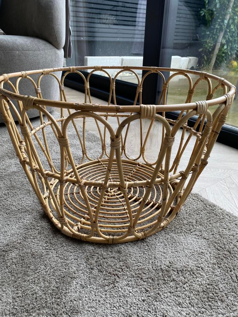 Rieten mand, Ophalen, Mand, Rond, Zo goed als nieuw