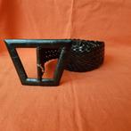 Vintage riem uit de jaren 80 - zwart leer, Ophalen, Gebruikt
