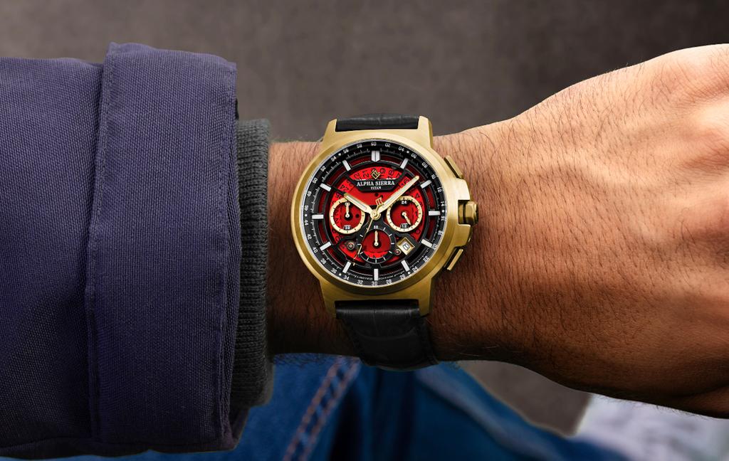 Herenhorloge Alpha Sierra Watch Co. Titan BGR14 NIEUW, Autres marques, Enlèvement ou Envoi, Or, Neuf