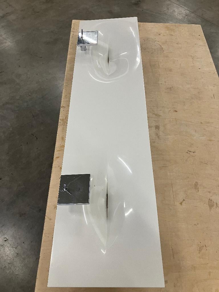 Dubbele lavabo (modern) wit - Eeklo, Ophalen, Gebruikt, Wastafel