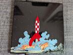 Plaque emaillee tintin lune emailleries belges "comme neuve", Collections, Personnages de BD, Enlèvement ou Envoi, Tintin, Comme neuf