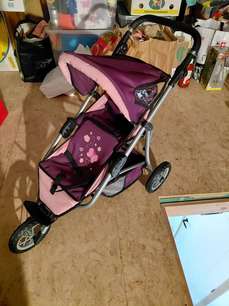 Speelgoed dubbele poppen buggy, Ophalen, Zo goed als nieuw, Overige typen