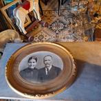 Magnifique cadre photo ancien en métal doré, ancien, Enlèvement