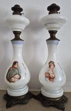 opaline glazen napoleon josephine portret olielampen, Antiek en Kunst, Antiek | Verlichting, Ophalen