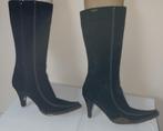 773B* SACHA jolies bottes noires daim (41), Comme neuf, Sacha, Noir, Envoi