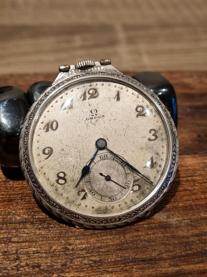Zilveren Omega zakhorloge 1930, Handtassen en Accessoires, Horloges | Antiek, Zakhorloge, Omega, Ophalen of Verzenden