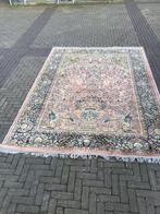 2 antieke tapijten kleuren oudroze, koningsblauw oker, Enlèvement, Comme neuf