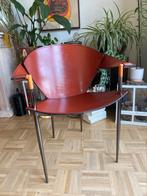 4 design Stiletto stoelen uit leer, Huis en Inrichting, Ophalen, Italiaans vintage design, Vier, Rood