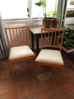 ANTIEKE STOELEN SPIJLENSTOEL MET LINNEN ZIT ZWEEDS, Ophalen, Gebruikt, Hout, Twee