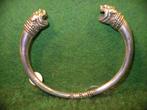 OUDE STIJVE ARMBAND/STERLING ZILVEREN A800/LEEUWENKOPPEN, Ophalen of Verzenden, Zo goed als nieuw, Zilver, Zilver