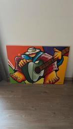 Kleurrijk schilderij op doek “Guitarrista”, Ophalen of Verzenden