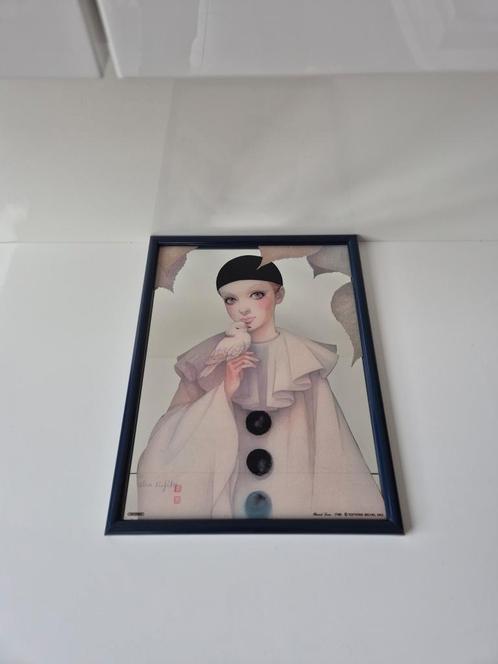 Cadre "Pierrot Love" signé Lora Fujita, Huis en Inrichting, Woonaccessoires | Lijsten, Zo goed als nieuw, Ophalen of Verzenden