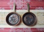 2 koperen pannetjes met afbeelding, Antiek en Kunst, Ophalen, Koper