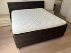 bed boxspring, Huis en Inrichting, Slaapkamer | Boxsprings, Ophalen, Bruin, Tweepersoons, Zo goed als nieuw