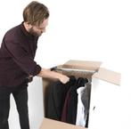 Verhuisdozen kleding 3 stuks (nooit gebruikt), Doe-het-zelf en Bouw, Kratten en Dozen, Ophalen, Nieuw, Doos, Opvouwbaar