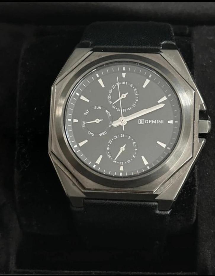 Gemini Heren Horloge Quartz, Handtassen en Accessoires, Horloges | Heren, Zo goed als nieuw, Ophalen of Verzenden