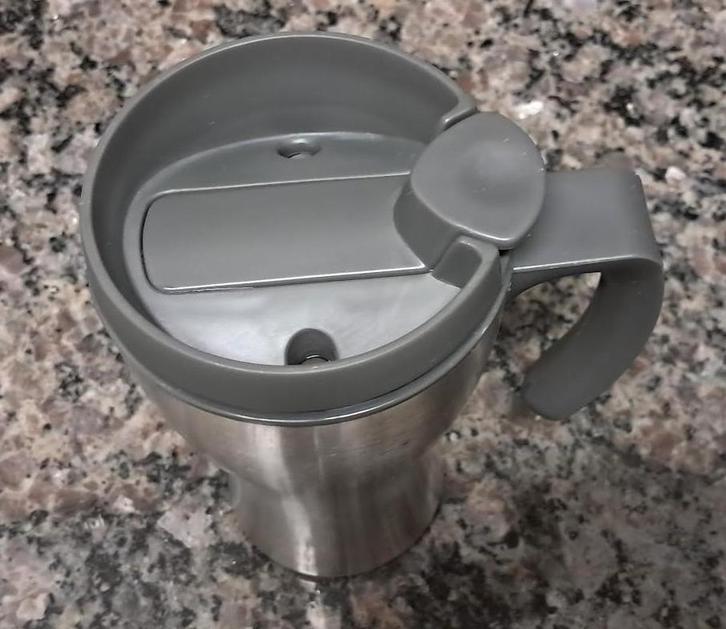 🎁 Mug isolé en inox, intérieur en plastique, MEPAL ROSTI, Sport en Fitness, Drinkbussen, Gebruikt, Verzenden