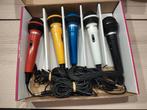 5 microfoons karaoke aux (prima staat), Ophalen of Verzenden, Zo goed als nieuw, Zangmicrofoon
