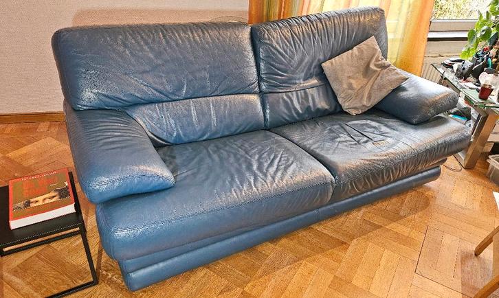 Ensemble 2 canapés de salon en cuir, Huis en Inrichting, Zetels | Zetels, Gebruikt, Rechte bank, Vierpersoons of meer, 150 tot 200 cm