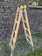 Houten uitschuifbare ladder, Doe-het-zelf en Bouw, Ladders en Trappen, Ophalen of Verzenden, Ladder
