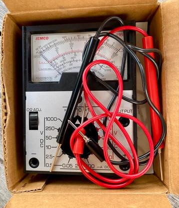 Vintage Jemco multimeter, Doe-het-zelf en Bouw, Meetapparatuur, Ophalen of Verzenden, Zo goed als nieuw, Multimeter