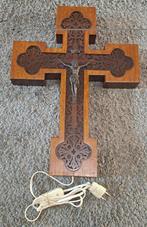 Kerkkruis in hout met verlichting(58cm groot), Enlèvement ou Envoi