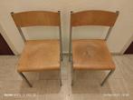 Chaises en bois et métal empilables.cinq, Ophalen, Gebruikt, Vijf, Zes of meer stoelen, Metaal