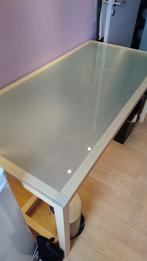 Eettafel of bureautafel, Huis en Inrichting, Tafels | Eettafels, Ophalen, 100 tot 150 cm, Glas, 50 tot 100 cm