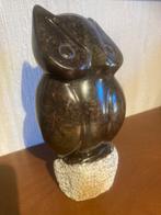 Uil - Steen - origine: Afrika - Zimbabwe (?) - 20 cm hoog, Ophalen of Verzenden