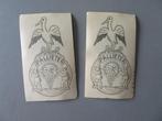 2 oude fiets stickers decals cycles Pallieter (zwart), Verzenden, Zo goed als nieuw, Voor 1940, Prent