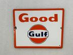 Good Gulf emaille reclamebord, Verzamelen, Ophalen of Verzenden, Gebruikt, Reclamebord