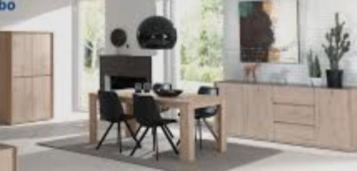 Eetkamer lichtgrijs, Huis en Inrichting, Complete eetkamers, Gebruikt, 4 tot 6 stoelen, Ophalen