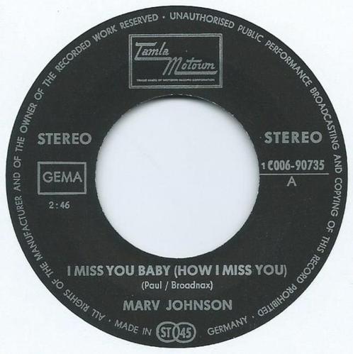 Marv Johnson ‎– I Miss You Baby (How I Miss You) north. soul, Cd's en Dvd's, Vinyl Singles, Zo goed als nieuw, Single, R&B en Soul