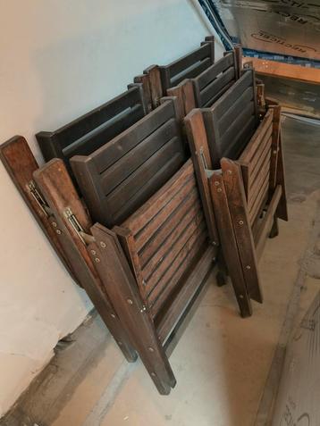 Tuinstoelen teak - 5stuks - 5€/stuk. beschikbaar voor biedingen